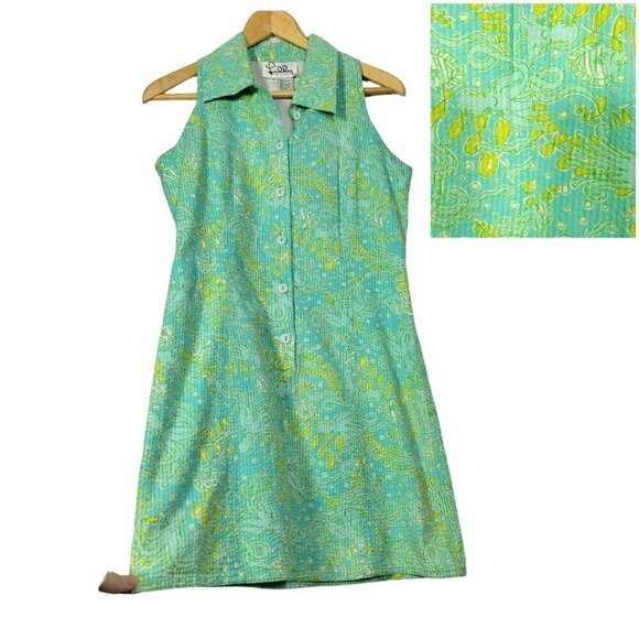 Lilly Pulitzer Vintage Women's Coastal Pattern Vibrant Textured Mini Dress Sz 6 - Picture 1 of 14